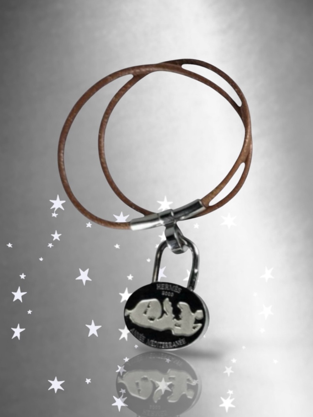 💕VINTAGE HERMES 2003 "Année Méditerranée" Padlock Choker-Necklace, Bracelet • OS